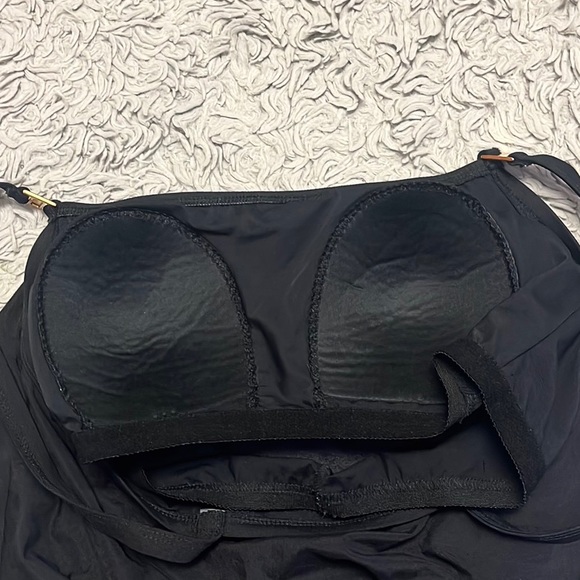 Liz Claiborne Tankini Top Swimsuit Swim Black Blouson Blousy 18W 1X - Picture 3 of 5